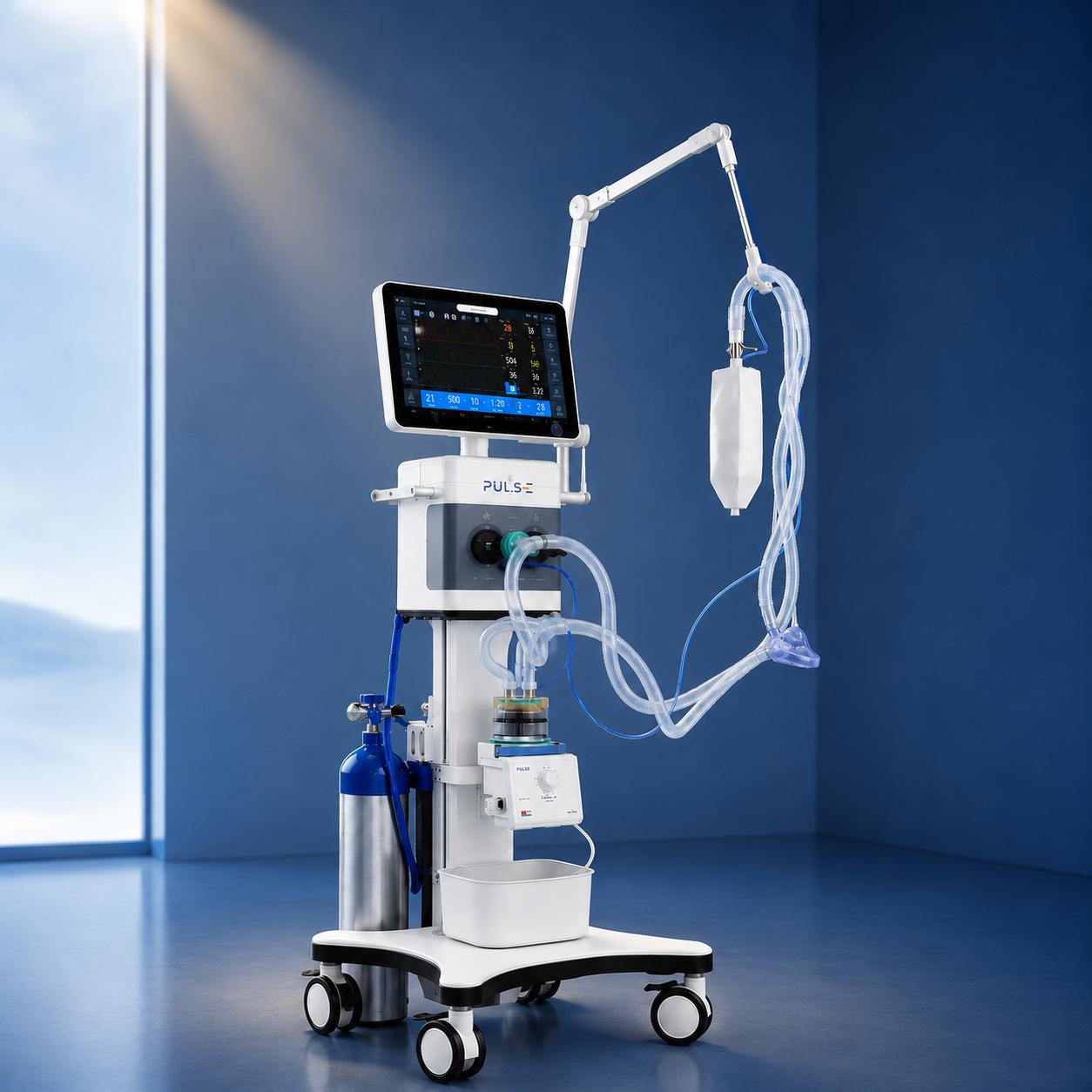 SH320 ICU Ventilator — Rear View